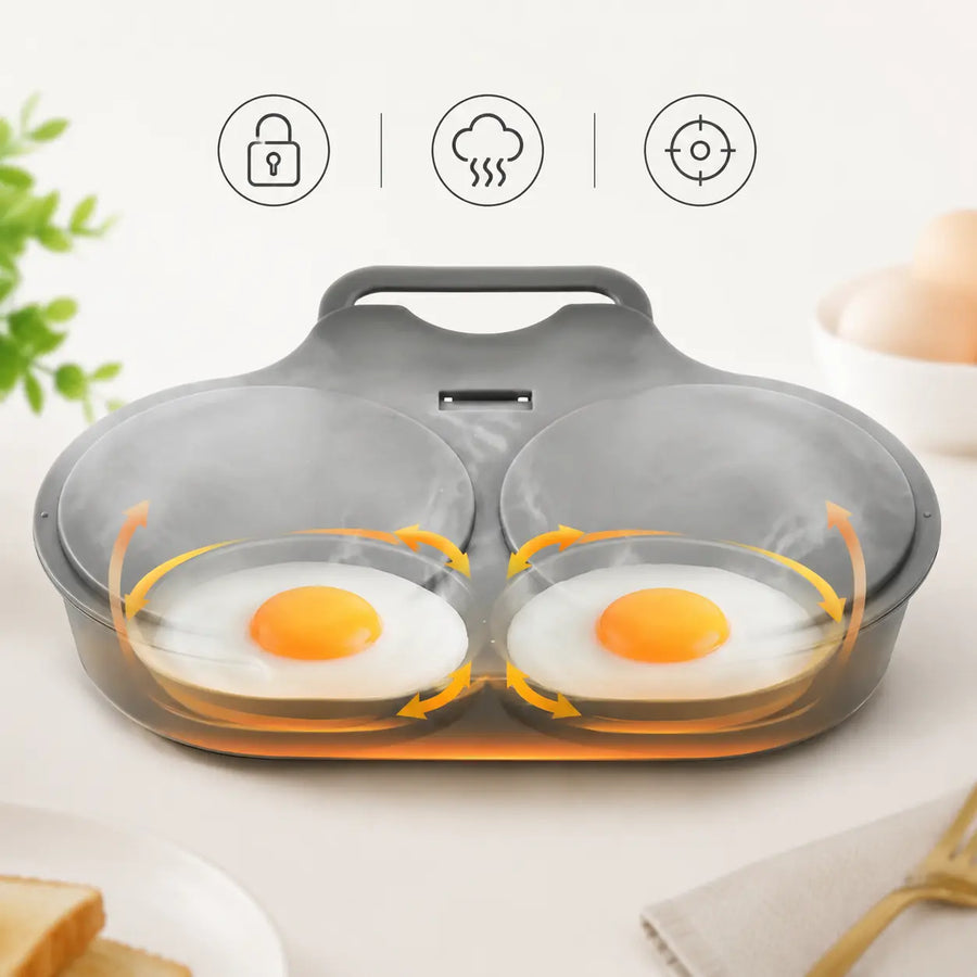 Two eggs in microwave omelette maker
