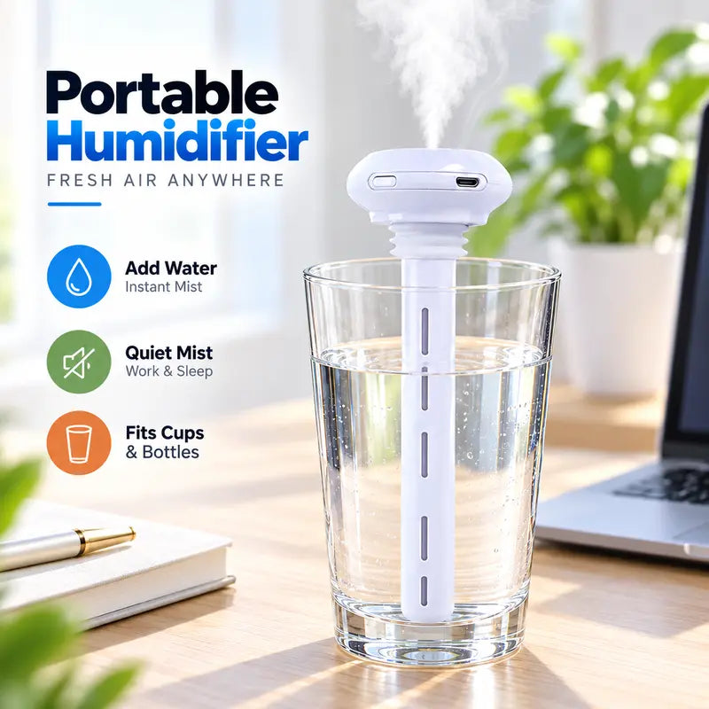 Mini USB Cool Mist Portable Donut Humidifier, Unlimited Water Tank Small Desktop Mist Maker 💧