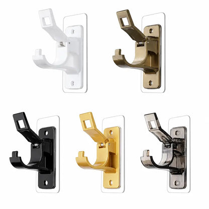 2-Pack No-Drill Curtain Rod Brackets, Self-Adhesive Multifunctional Acrylic Gel Rod Holder Hooks 🪝
