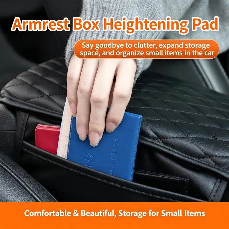 Multifunctional Car Armrest Box Cushion with Built-in Storage Bag 🚗