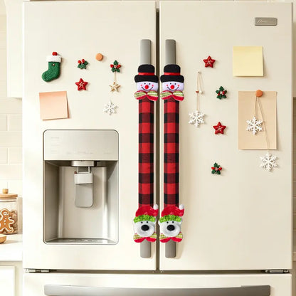 2/4/6PCS Plush Christmas Refrigerator Door Handle Covers 🎄