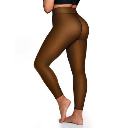 Women Fleece Lined Tights Body Slimming Leggings Sheer Fake Translucent Pantyhose 🧦