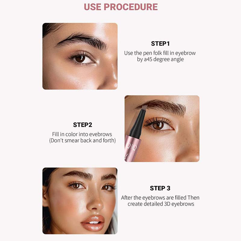 Waterproof Micro‑Fork Eyebrow Pencil, Long‑Lasting Brow Pen 💧✨