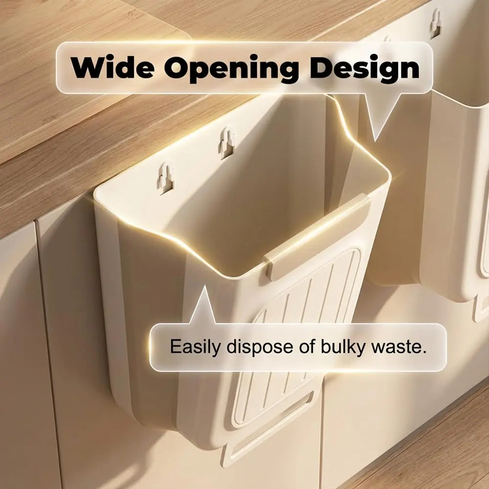 2026 New Hanging Bin for Kitchen Cabinet Doors, Plastic Folding Garbage Bin for Cabinet🗑️