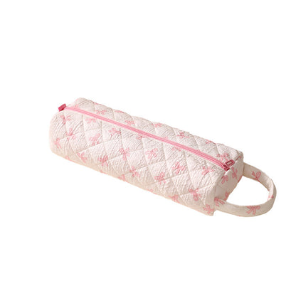 Quilted Multi‑Purpose Storage Bag, Portable Zipper Cosmetic Makeup Pouch with Handle 🧳