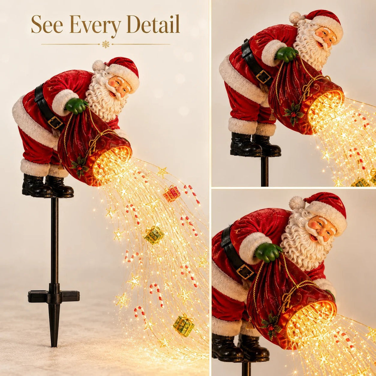 🎅 Snowman's  Magic Pour – Flowing LED Christmas Garden Light 🎁