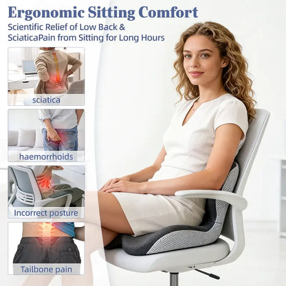 Non-Slip Memory Foam Ergonomic Seat Cushion, Skin-Friendly Breathable Mesh Cover🪑