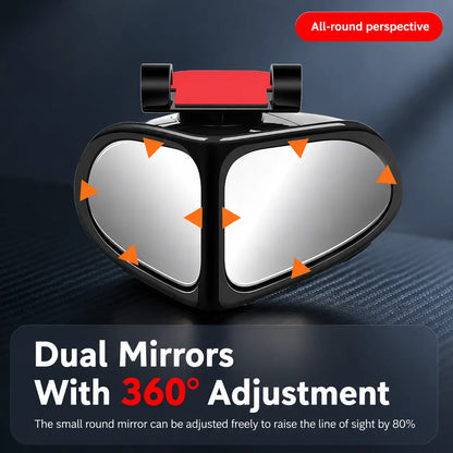 360° Rotatable Dual‑Lens Real Glass Car Blind Spot Mirror🚗🔍