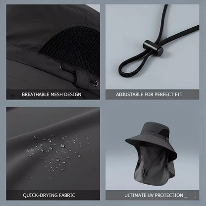 ☀️Detachable Outdoor Fishing Face Covering Neck Protection Sun Hat