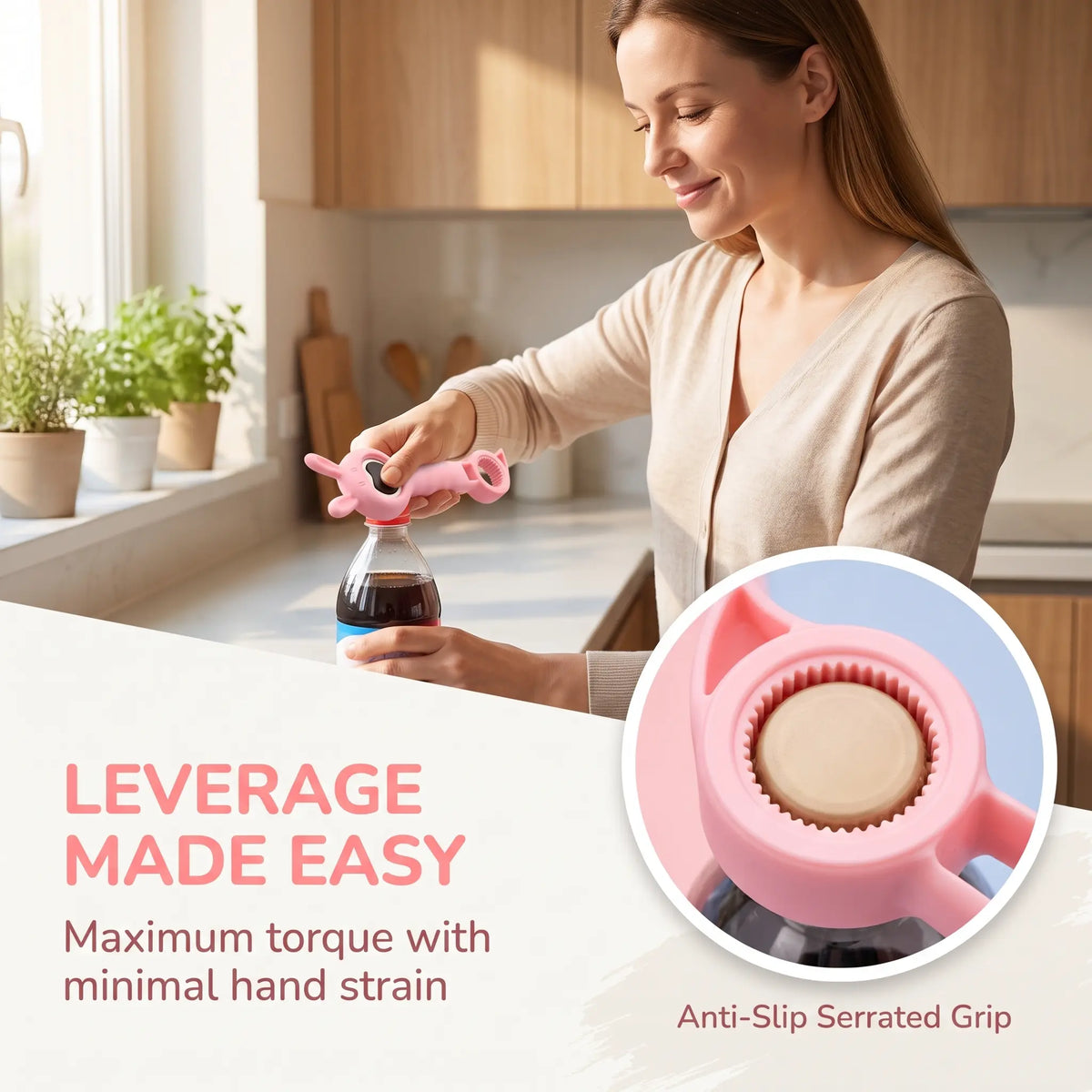 4‑in‑1 Multi‑Function Bottle & Jar Opener, Bunny‑Shaped Kitchen Opener Tool with Bottle Opener 🐰🍾