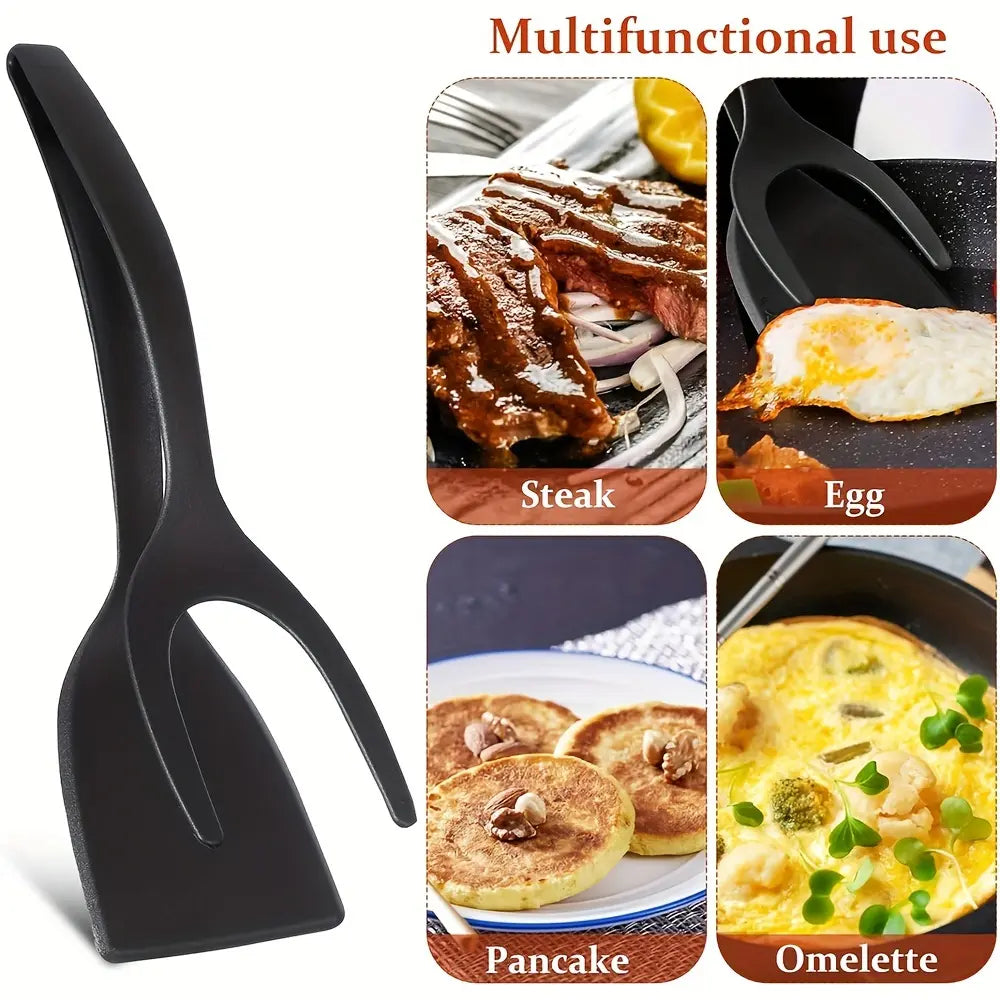 Grip & Flip Spatula Tongs - Sturdy, Durable Non‑Stick Egg Flipper & Food Turner for Pancakes 🍳