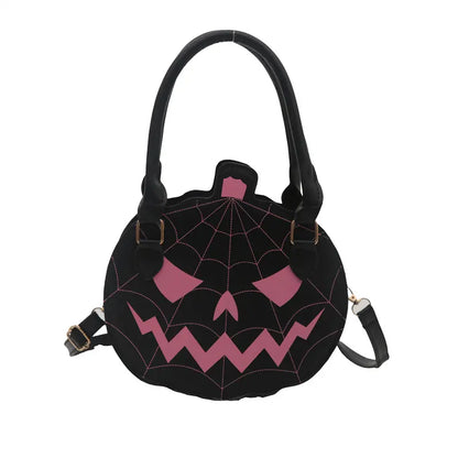 Spooky Jack‑O‑Lantern Pumpkin Crossbody Bag Novelty Spiderweb Stitching Handbag🎃