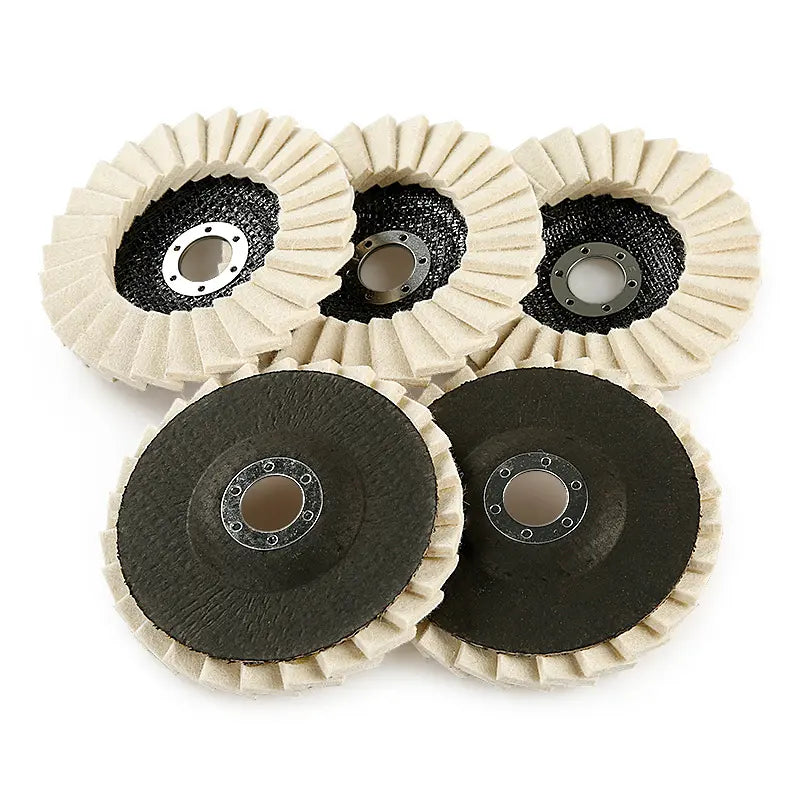 🛠️ 5-Inch Wool Flap Polishing Wheels for Angle Grinders