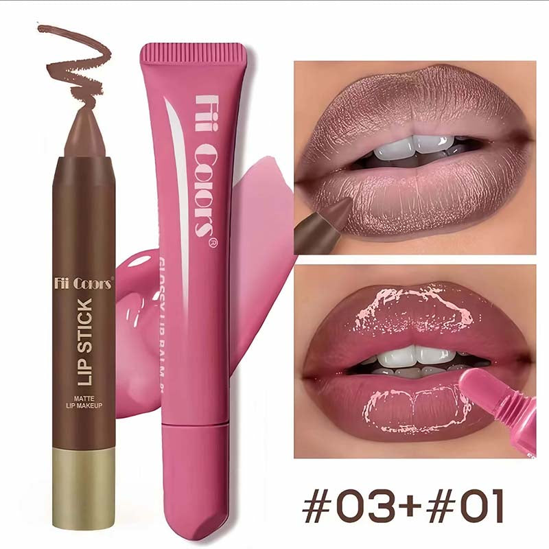 Matte Lip Liner & Moisturizing Lip Oil Cosmetic Set 💄