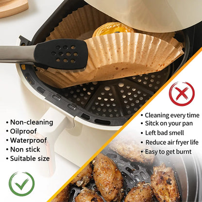 100Pcs Parchment Paper,Air Fryer Paper Liners, Air Fryer Liners Disposable for Microwave 📜