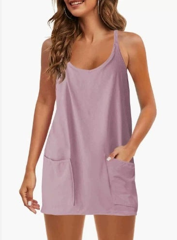 UANEO Women's Summer Sleeveless Mini Dress