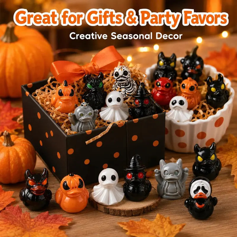 Mini Devil Ghost Skull Resin Ducks, Cute Spooky Desktop Decor, Creative Desktop Ornament🎃