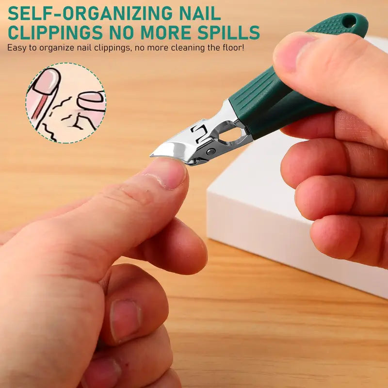 Eagle Beak Beveled Nail Clippers,  Wide Jaw Opening Anti-Splash Slanted Nail Clipper