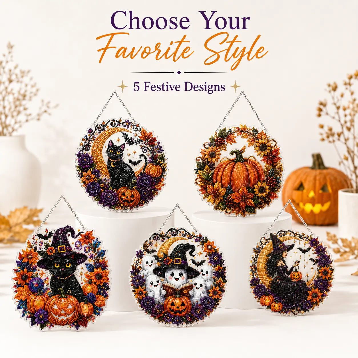 Halloween Diamond Painting Hanging Ornament Kit🎃