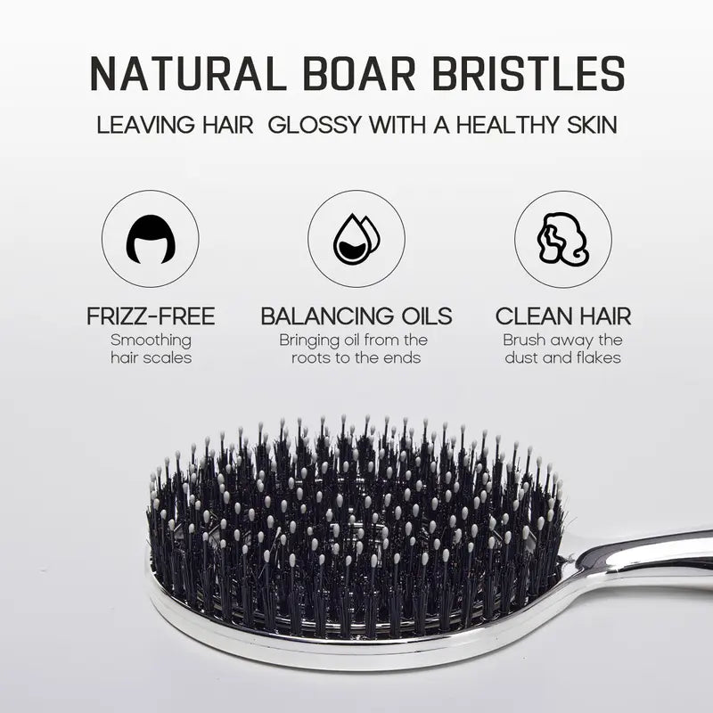Anti-Static Hollow Round Bristle Brush - Massaging Design for Enhanced Volume 💆