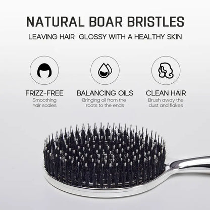 Anti-Static Hollow Round Bristle Brush - Massaging Design for Enhanced Volume 💆