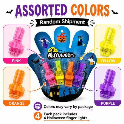 12PCS Halloween Finger Projector Rings, LED Light-Up Finger Toys🔦🎃
