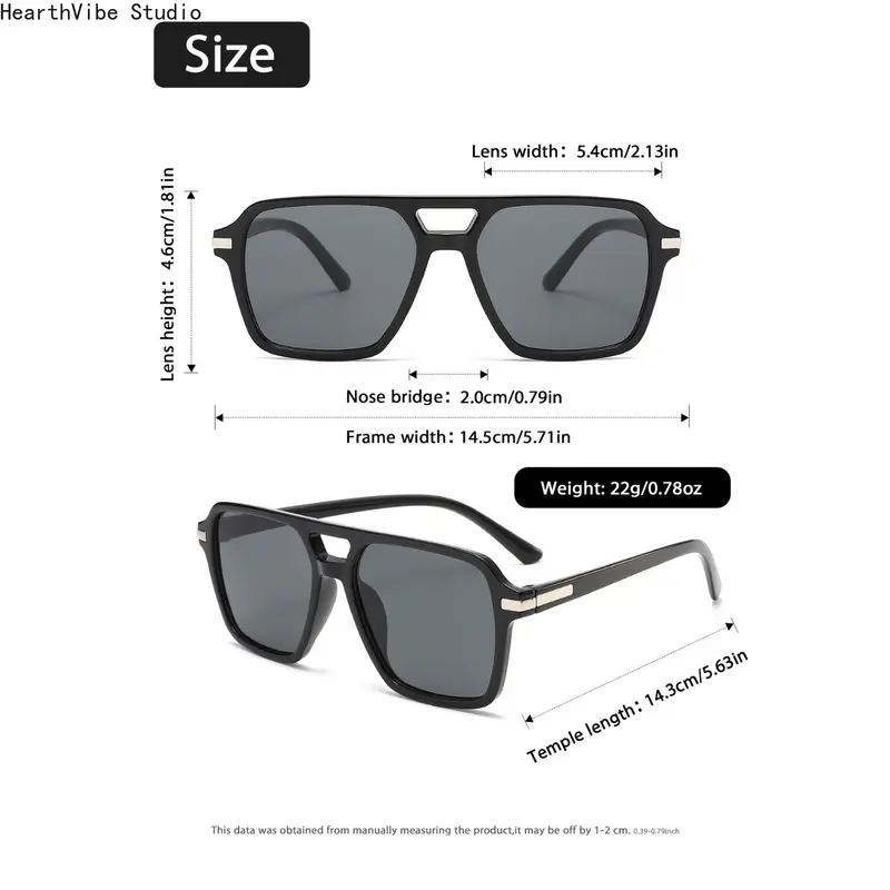 Women's 4/7-Pack Polarized Sunglasses Set - Y2K Unisex Double Bridge Aviator 🕶️