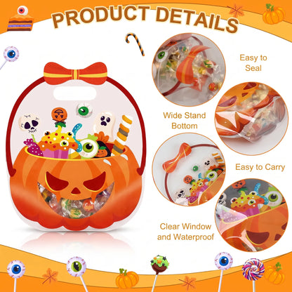 Halloween Plastic Goodie Bags, Trick or Treat Candy Bags 🎃