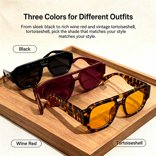 Stylish Aviator Sunglasses for Men and Women, Trendy Rectangle, Fashionable Design🕶️