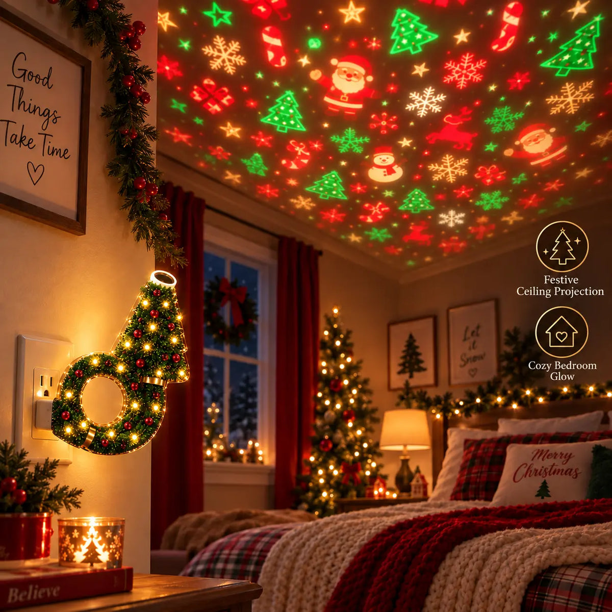 2026 New USB Plug-In Christmas Projector Night Light 🎄