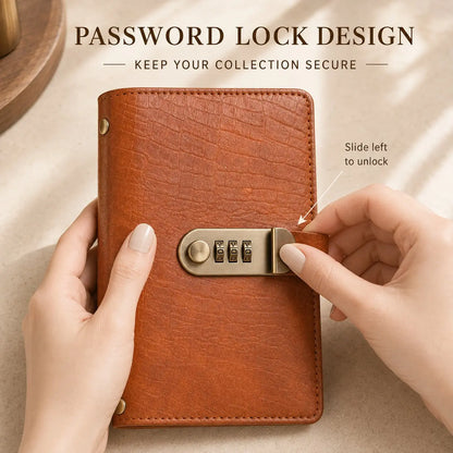 100‑Transparent‑Pocket Currency Collectors Album, Top‑Grade PU Leather📘