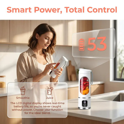 Portable 15.22 Oz USB Rechargeable Personal Blender with LED Display🥤