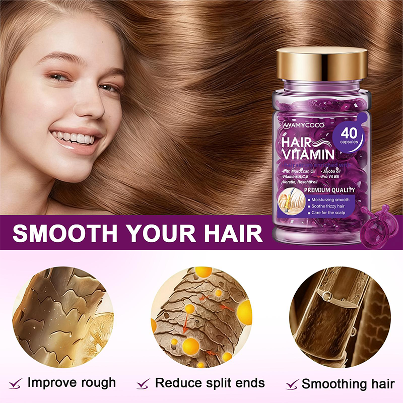 Hair Vitamin Capsules Infused with Argan Oil for Perm & Color Treated Hair💜