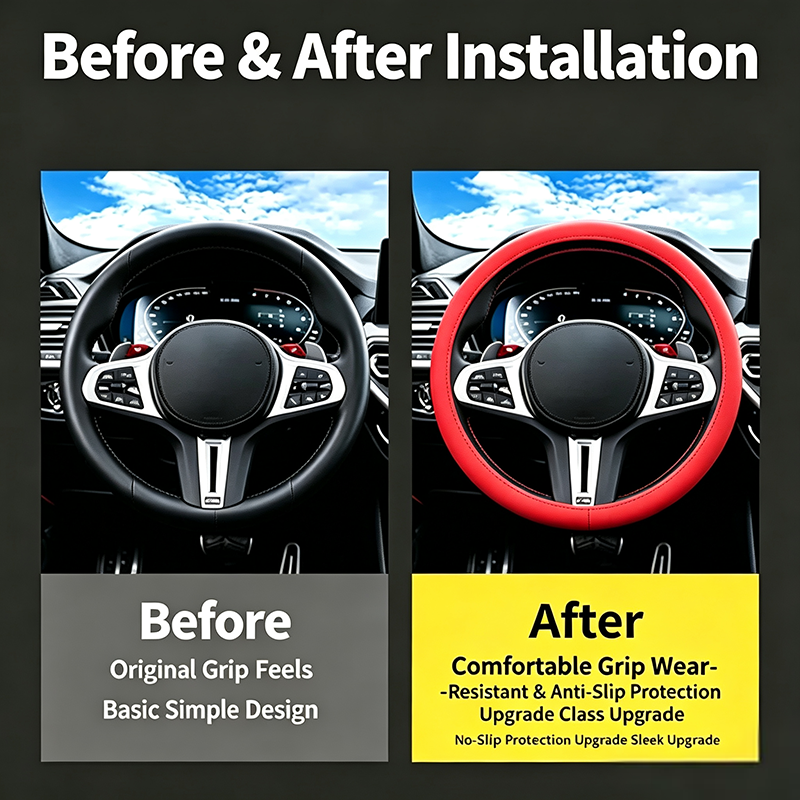 Universal Silicone Steering Wheel Cover, Non‑Slip Soft Grip All Season Car Steering Wheel Protector 🚗