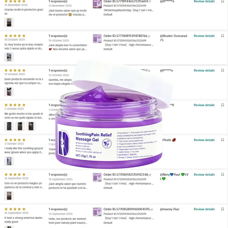 Soothing Pain Relief Massage Gel, Natural Plant Formula for Full Body Joint Soreness Relief🩹