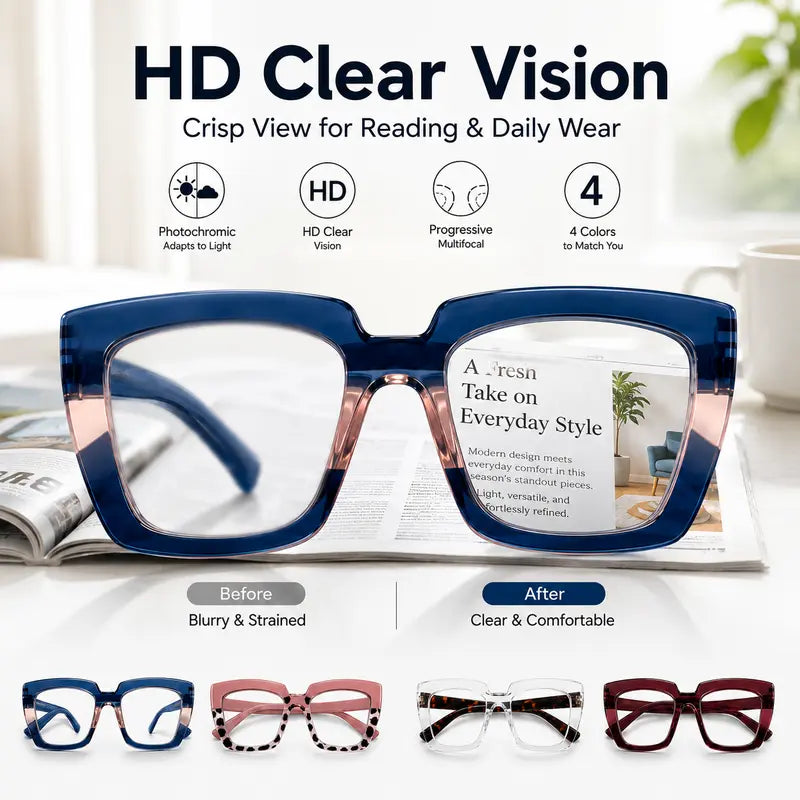 Unisex Progressive Multifocal Photochromic Reading Eyeglasses 👓