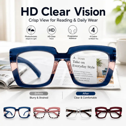 Unisex Progressive Multifocal Photochromic Reading Eyeglasses 👓