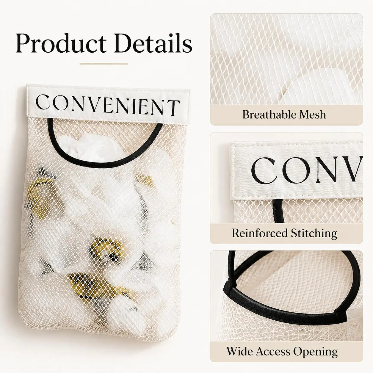 5PCS Grocery Garbage Bag Holder Trash Bag Dispenser, Sticky Wall‑Mounted Mesh Convenient Storage 🗑️