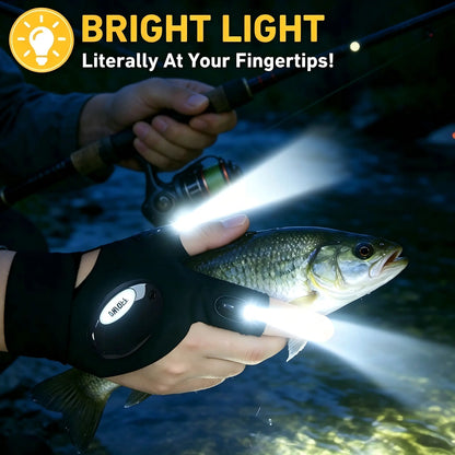LED Finger Flashlight Gloves, Hands-Free LED Light Gloves for Fishing 🎣