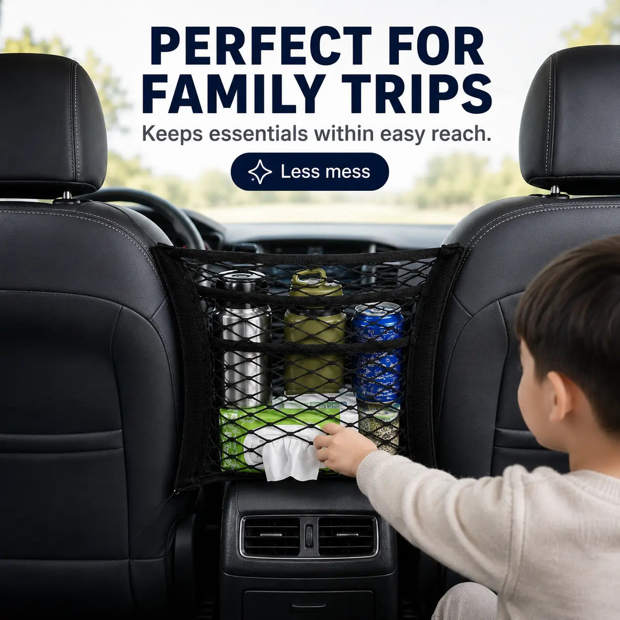 Universal 2 Layer Car Seat Net Storage Mesh Organizer Stretchy Fine Cargo Net Hook Pouch Holder🚗