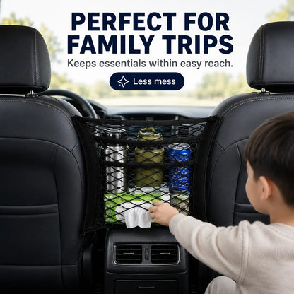 Universal 2 Layer Car Seat Net Storage Mesh Organizer Stretchy Fine Cargo Net Hook Pouch Holder🚗
