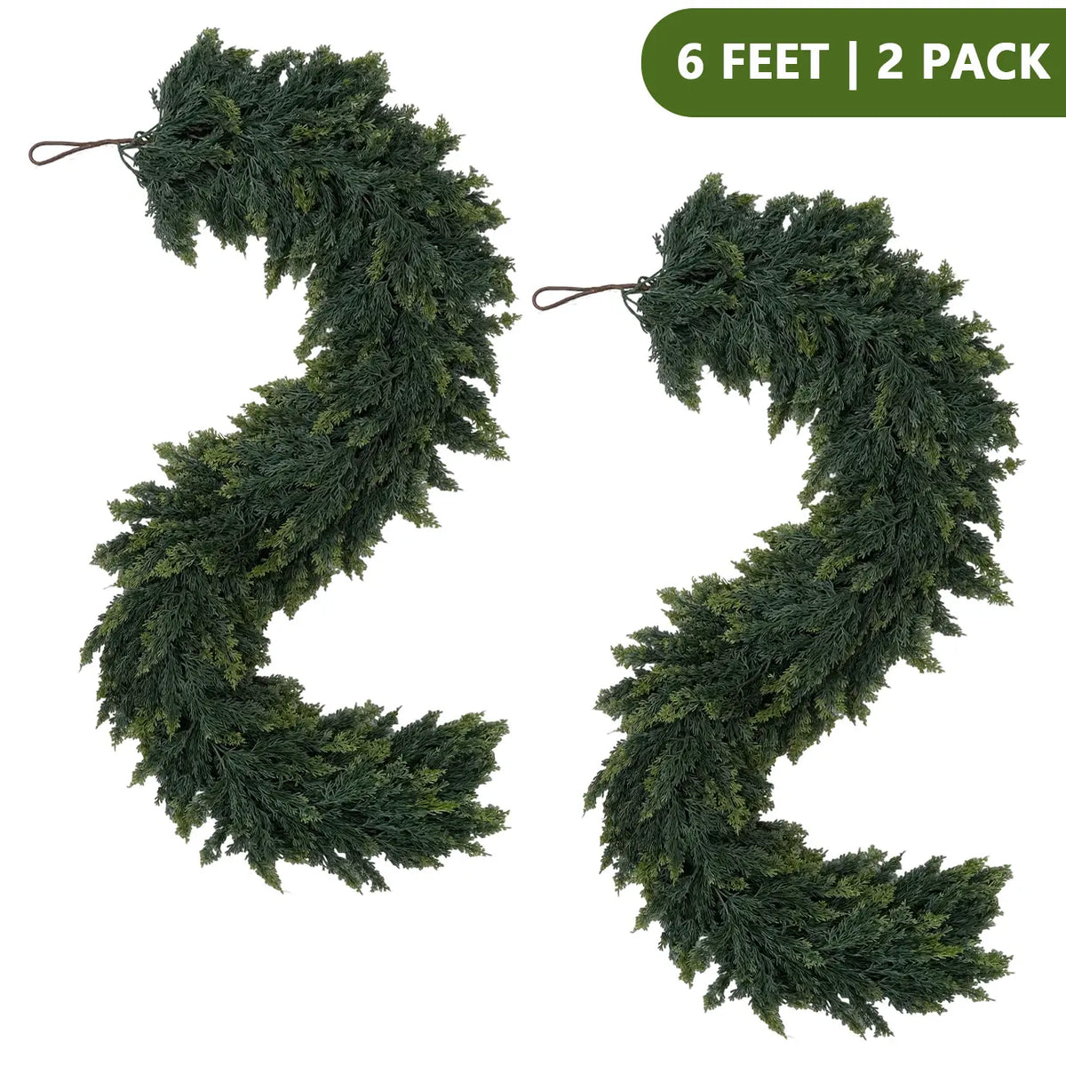 6 FT 2 Pcs Artificial Cedar Garlands, Real Touch Winter Cedar Garland🌲