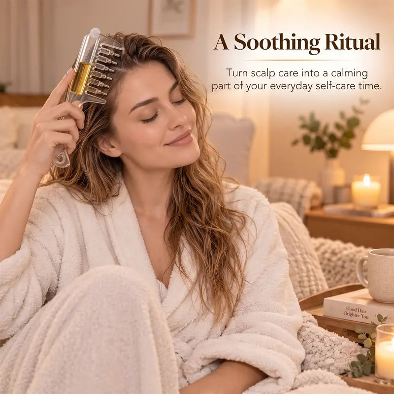 Scalp Oil Applicator Comb, Refillable Hair Treatment Bottle with Massage Comb 🪮