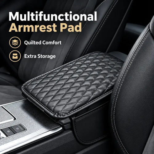 Multifunctional Car Armrest Box Cushion with Built-in Storage Bag 🚗
