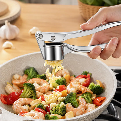 Stainless Steel Garlic Press, Heavy Duty Manual Garlic Crusher Tool 🧄