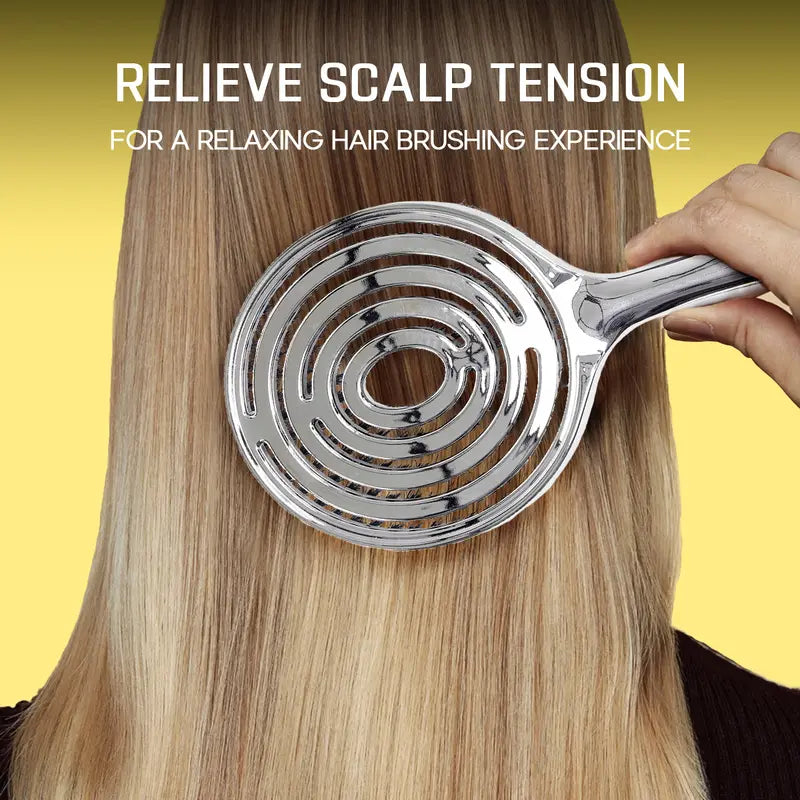 Anti-Static Hollow Round Bristle Brush - Massaging Design for Enhanced Volume 💆