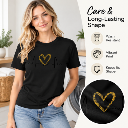 Women's Heart Graphic T-Shirt, Casual Oversized Fit Shortsleeve Top in 👕