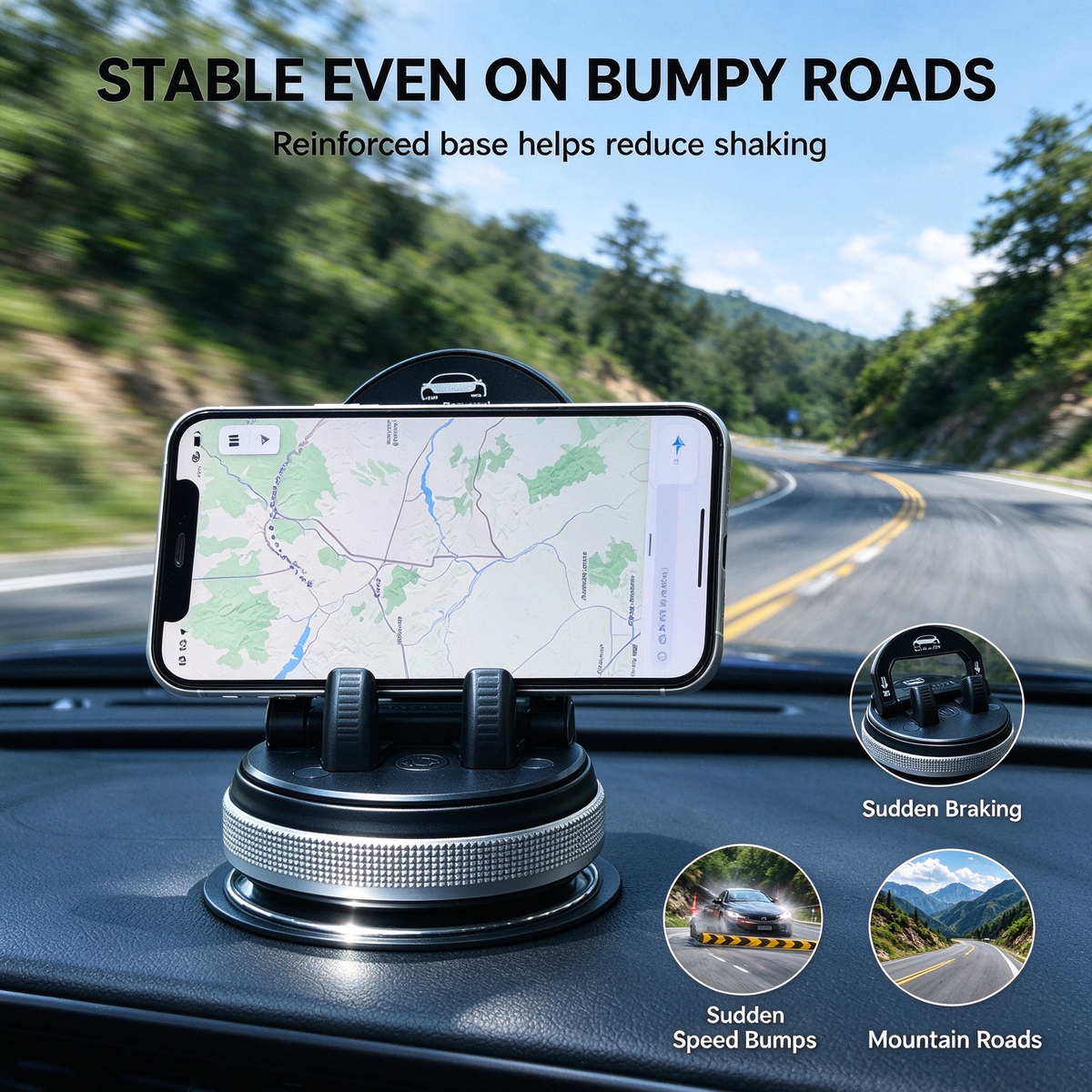 Car Phone Holder 360 Degree Rotation, Suitable for Car Navigation In-Car Dashboard 🚗