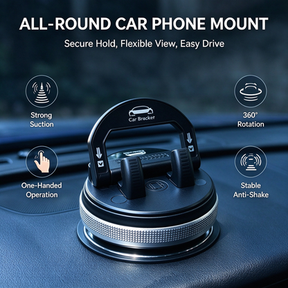 Car Phone Holder 360 Degree Rotation, Suitable for Car Navigation In-Car Dashboard 🚗