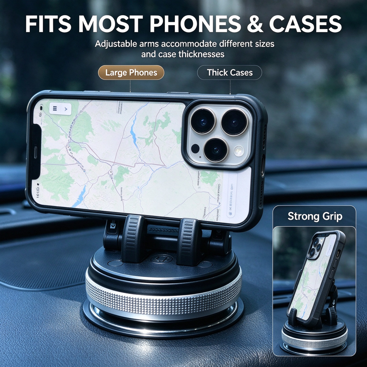 Car Phone Holder 360 Degree Rotation, Suitable for Car Navigation In-Car Dashboard 🚗